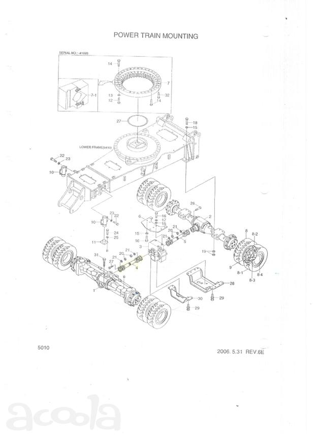Запчасти на Hundai Robex 1400W-7